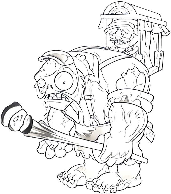 Coloring page plants vs zombies