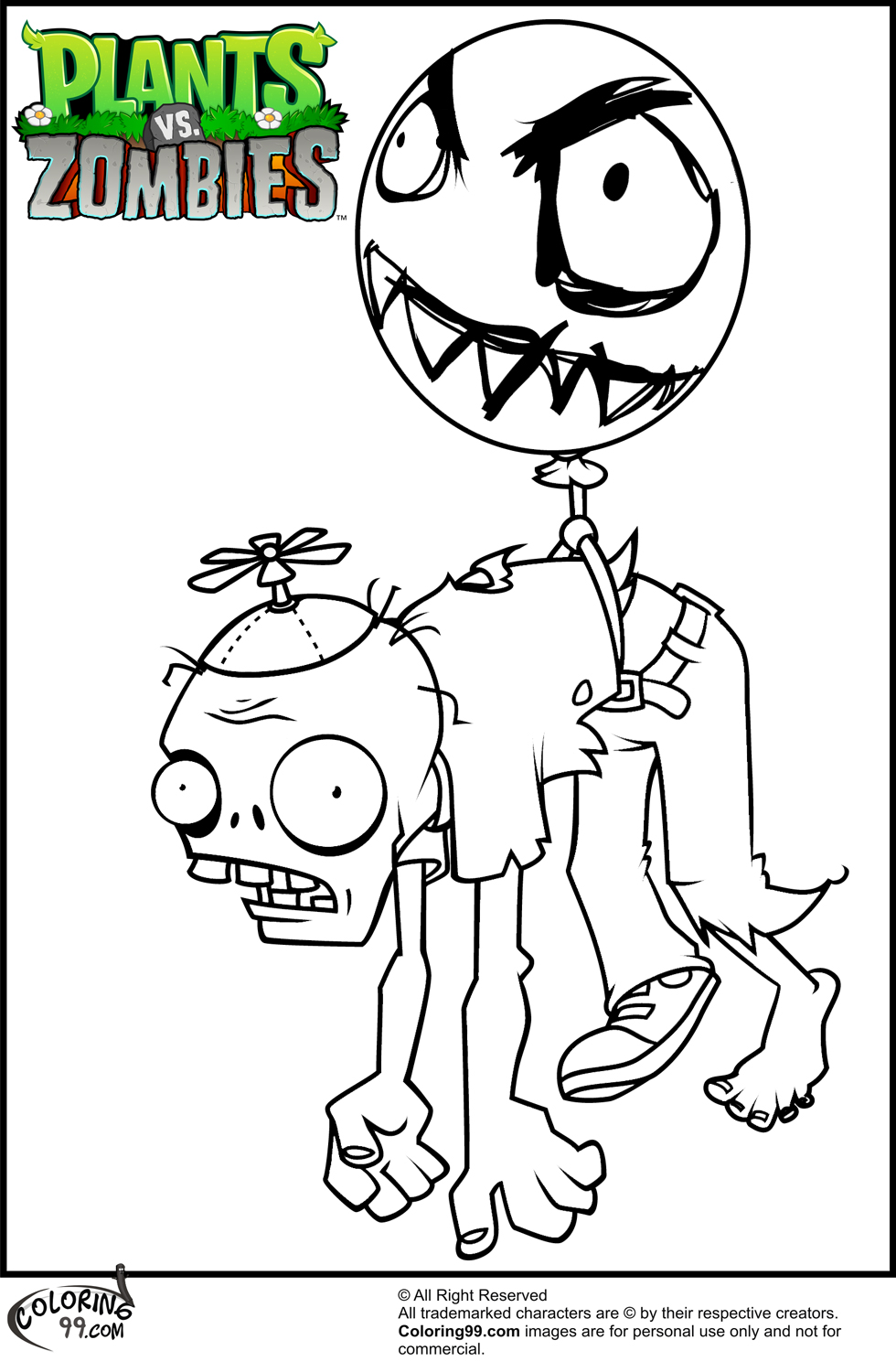 Plants vs zombies coloring pages team colors