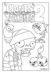 Free printable plants vs zombies coloring pages for kids