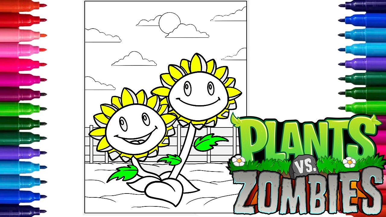 Coloring pages of sunflower from plants vs zombies