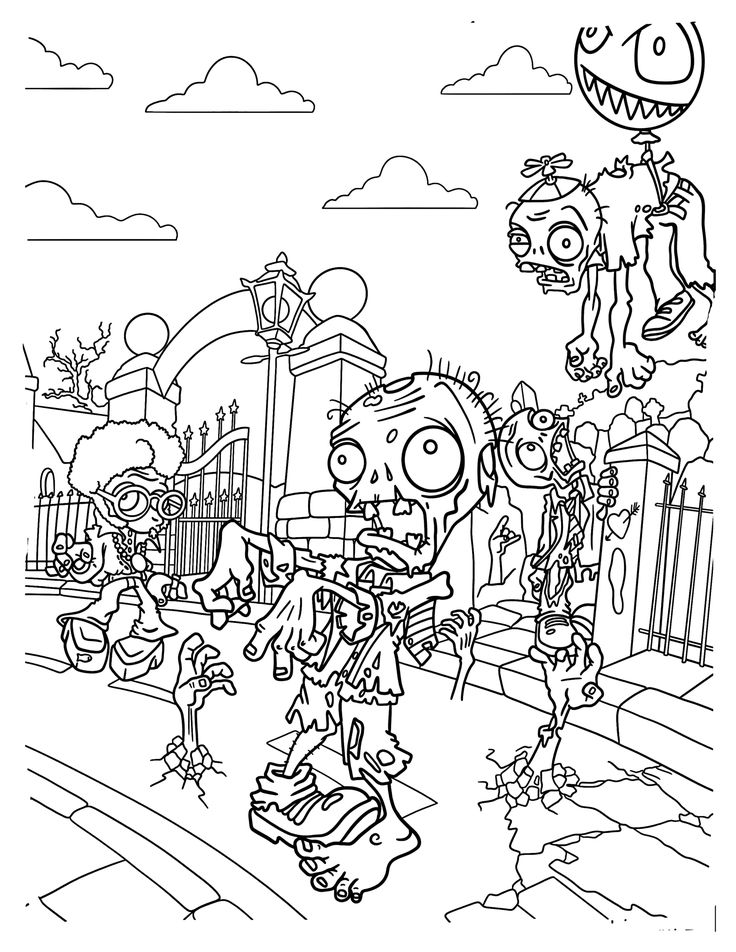 Plants vs zombies coloring pages