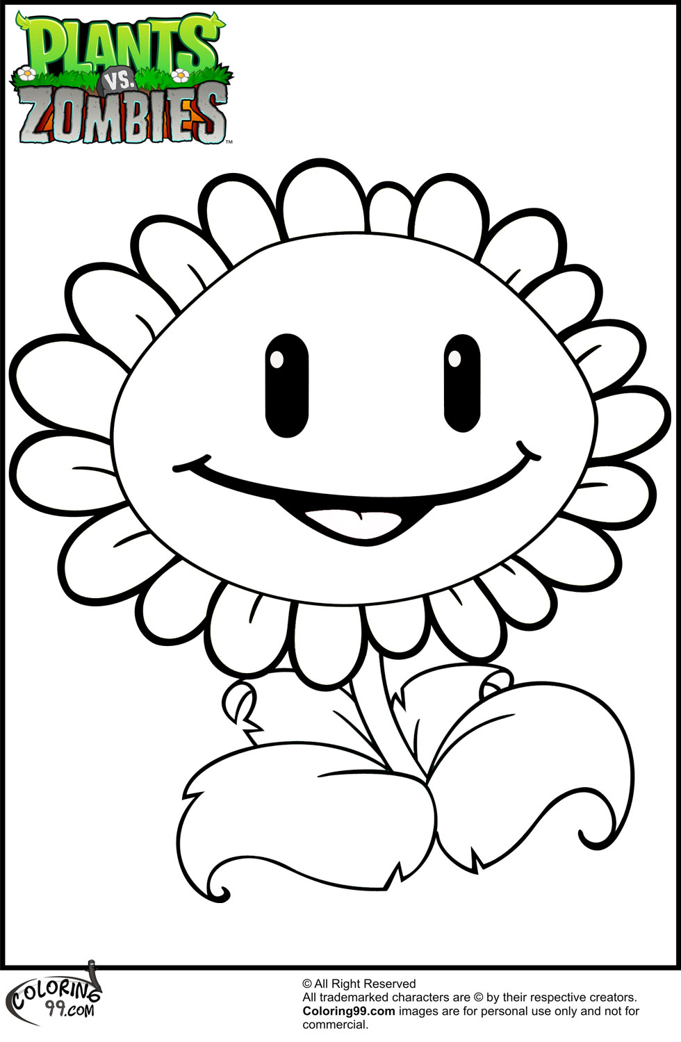 Plants vs zombies coloring pages team colors