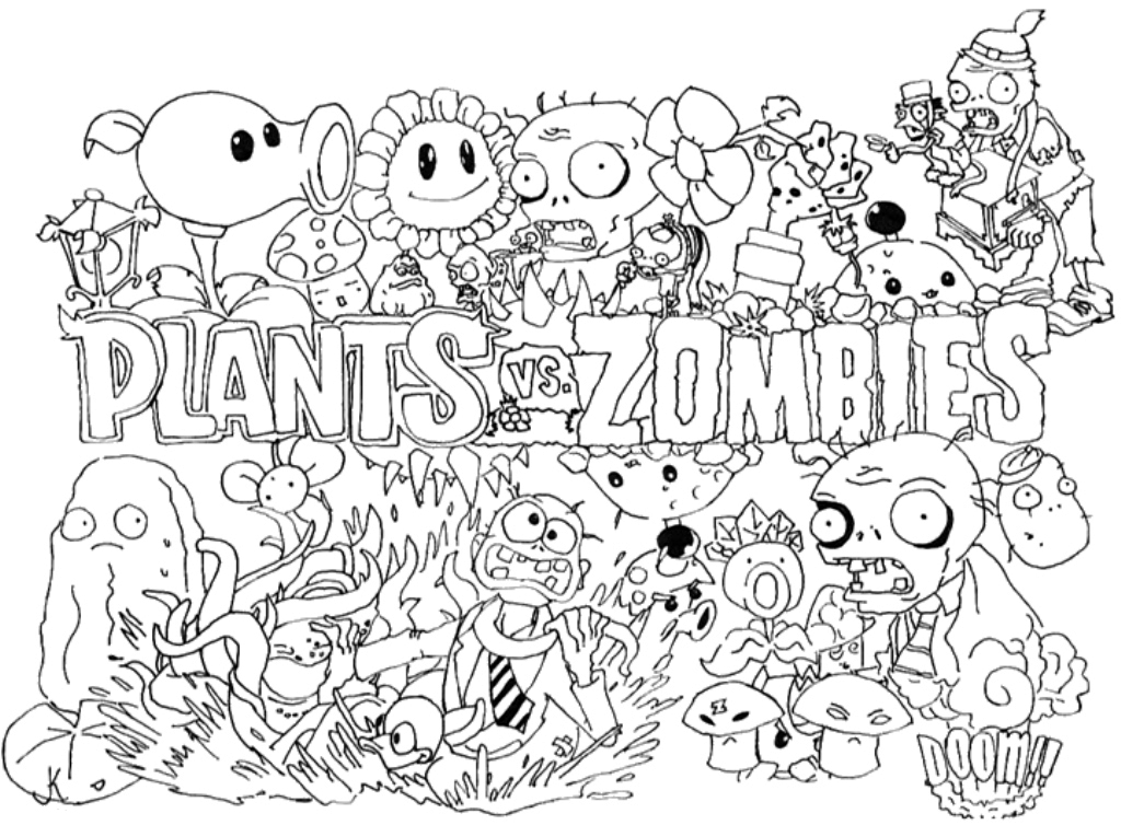 Plants vs zombies coloring pages