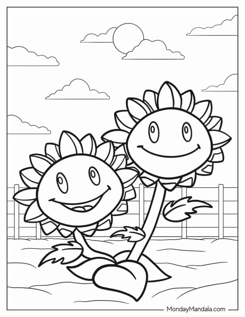 Plant vs zombies coloring pages free pdf printables