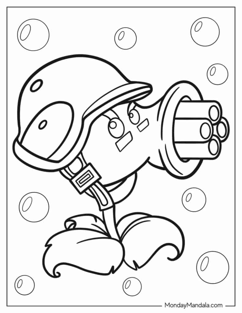 Plant vs zombies coloring pages free pdf printables