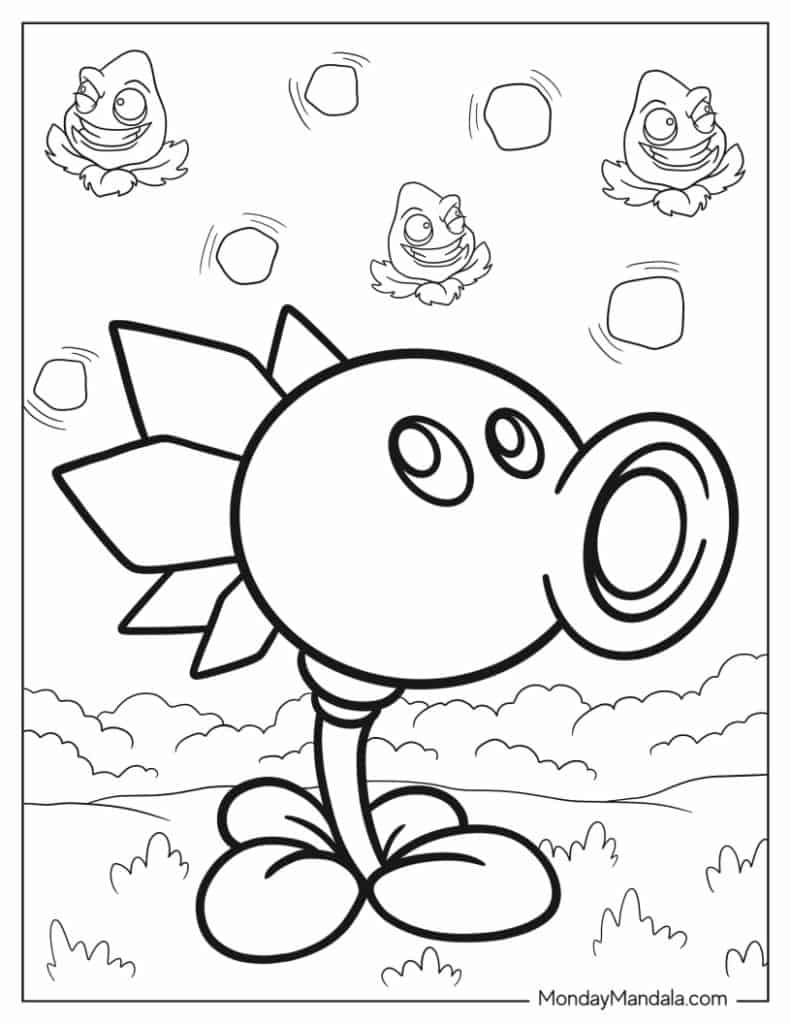 Plant vs zombies coloring pages free pdf printables