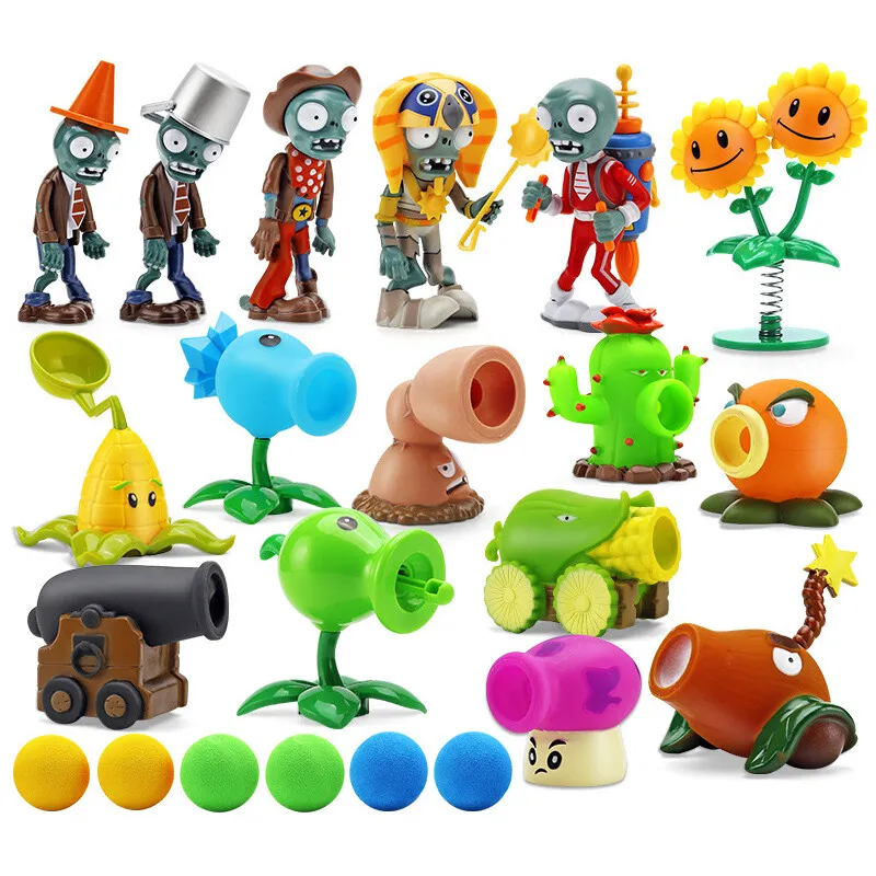 Game plants vs zombies action figure pvz pea shooter zombie set kids toy doll