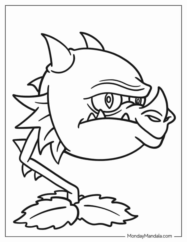 Plant vs zombies coloring pages free pdf printables