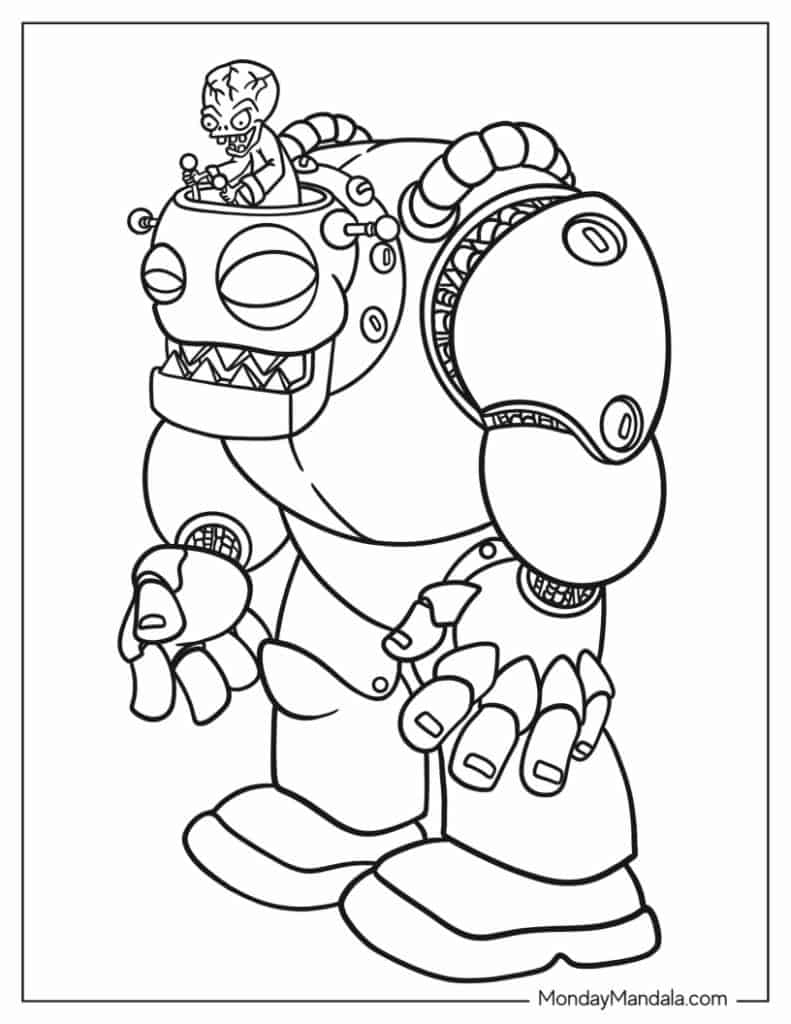 Plant vs zombies coloring pages free pdf printables