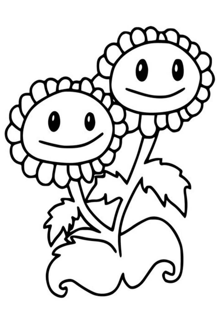 Free easy to print plants vs zombies coloring pages