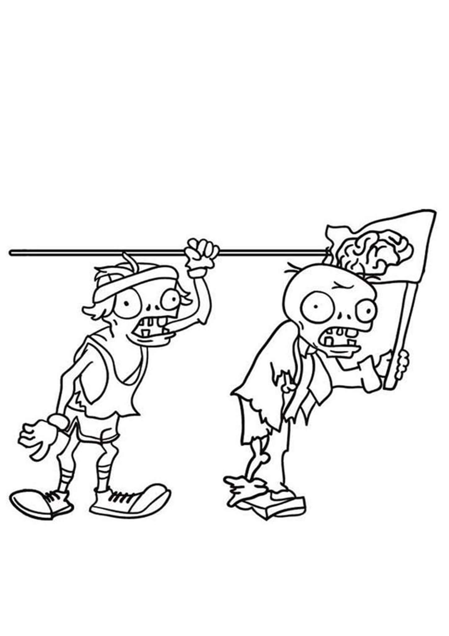 Free easy to print plants vs zombies coloring pages