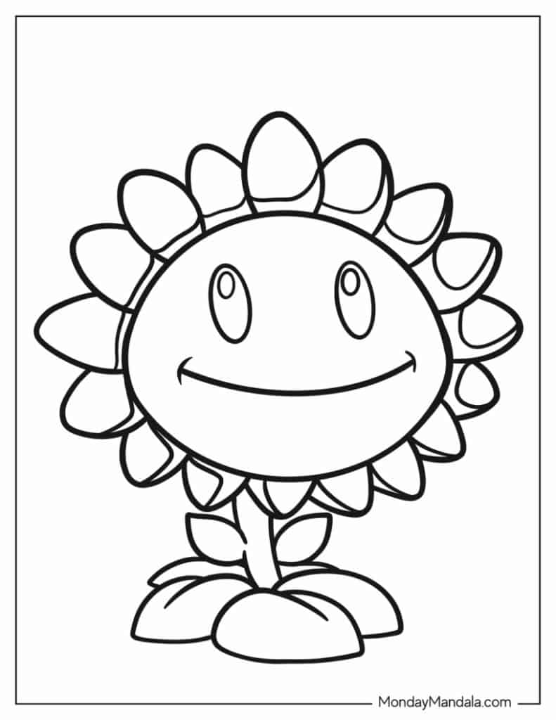 Plant vs zombies coloring pages free pdf printables