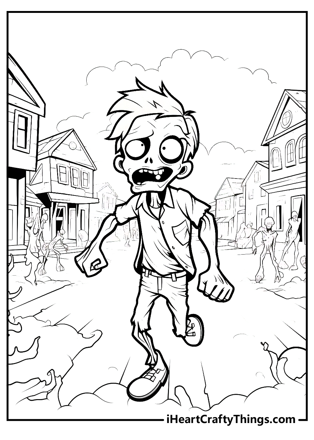 Zombie coloring pages free printables