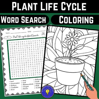 Plant life cycle activities word search