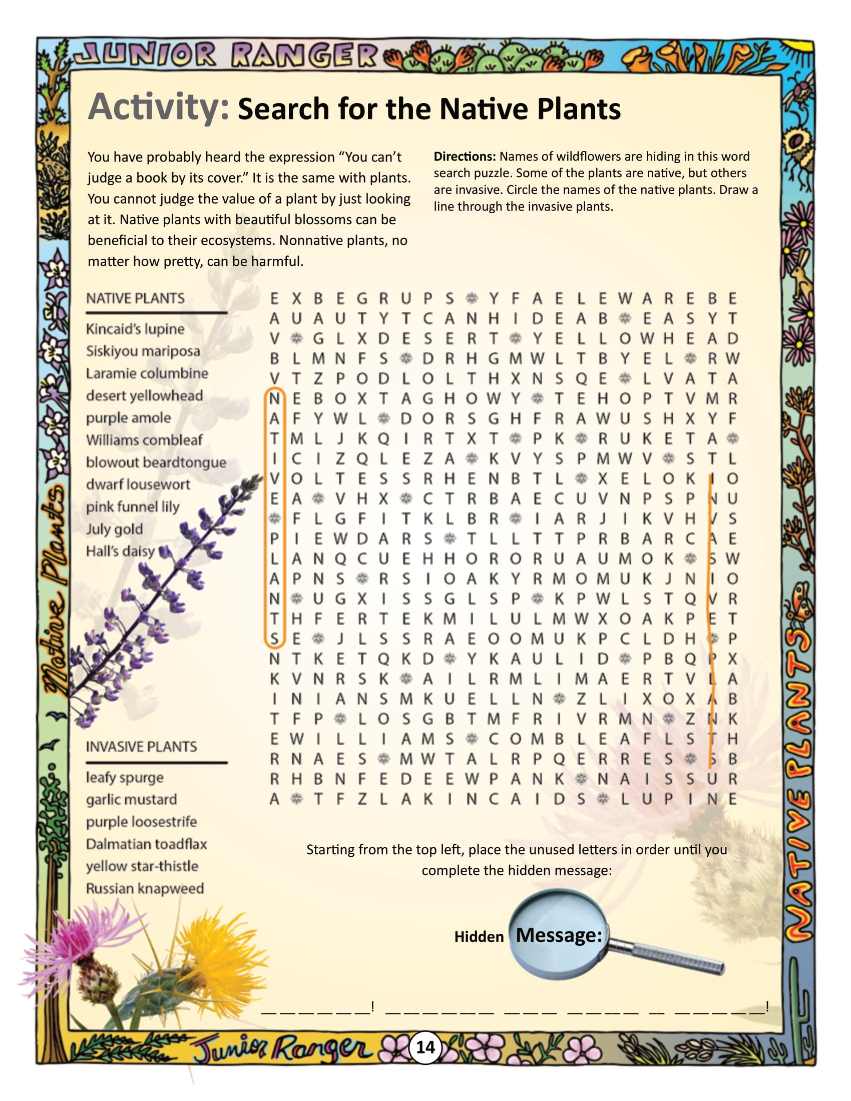 Native plants word search puzzle free printable puzzle games