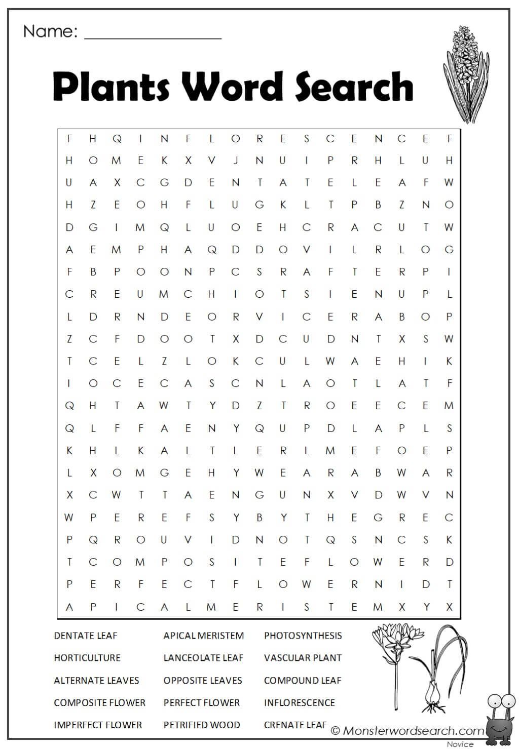 Plants word search word search printables making words writing lessons