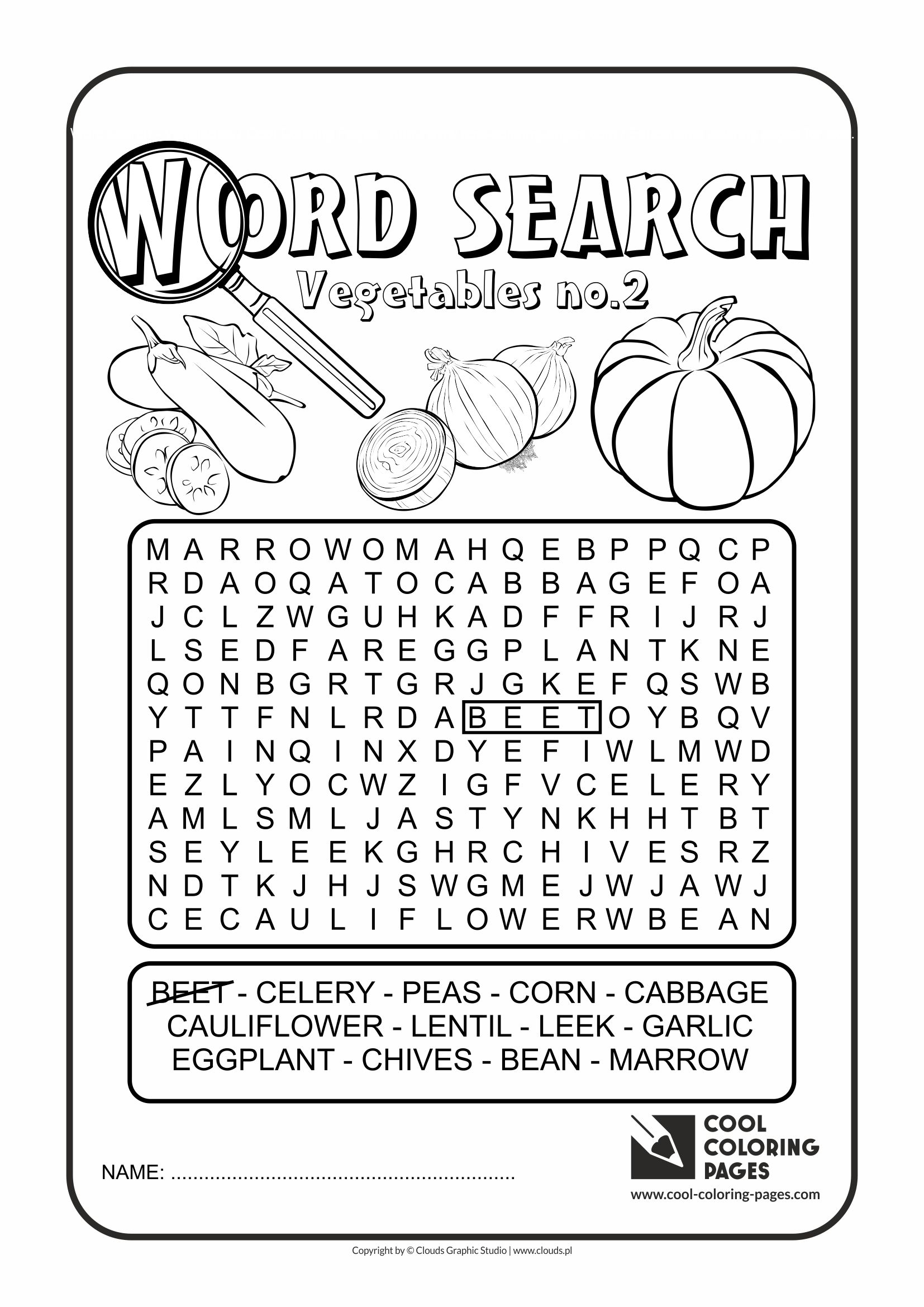 Cool coloring pages word search