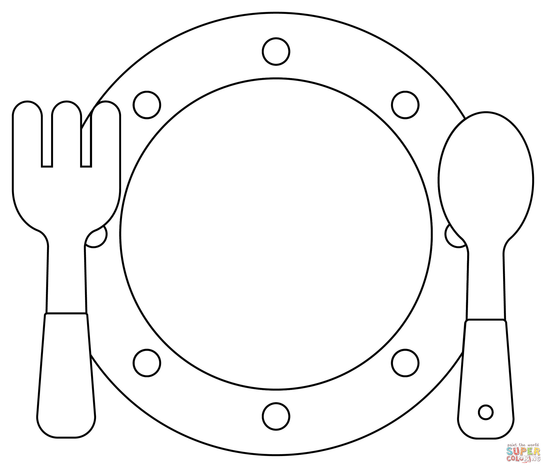 Dinner plate coloring page free printable coloring pages