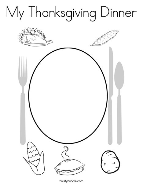 My thanksgiving dinner coloring page