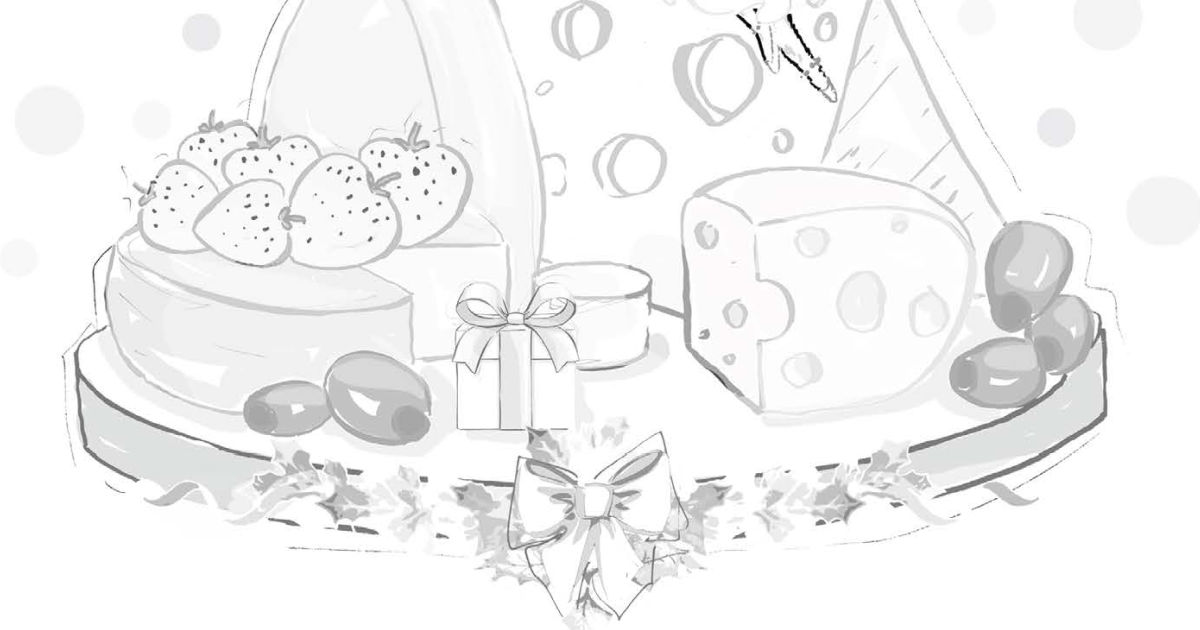 Free printable cheese plate coloring page