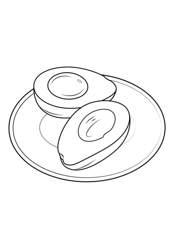 Coloring pages peeled mango in plate coloring page