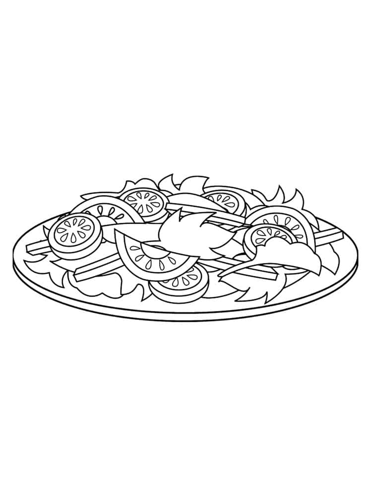 Salad plate coloring page