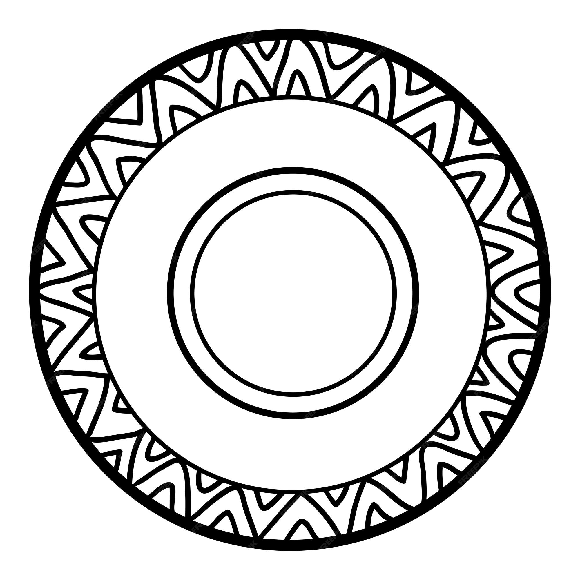 Premium vector coloring book for children plate with a geometric pattern