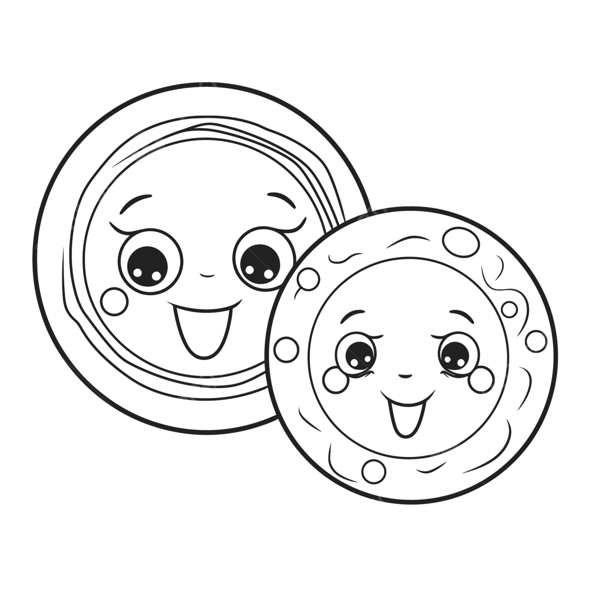 Two happy faces on the plate coloring pages on white background outline sketch drawing vector wing drawing face drawing ring drawing png and vector with transparent background for free download