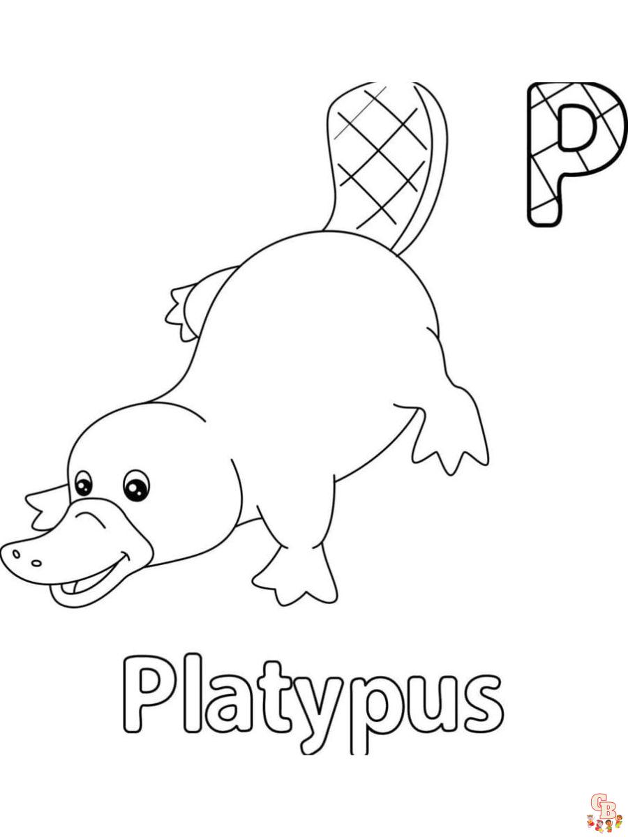 Prinatble platypus coloring pages free for kids and adults