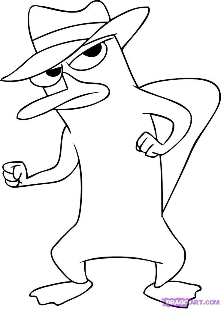 Perry the platypus phineas and ferb coloring pages