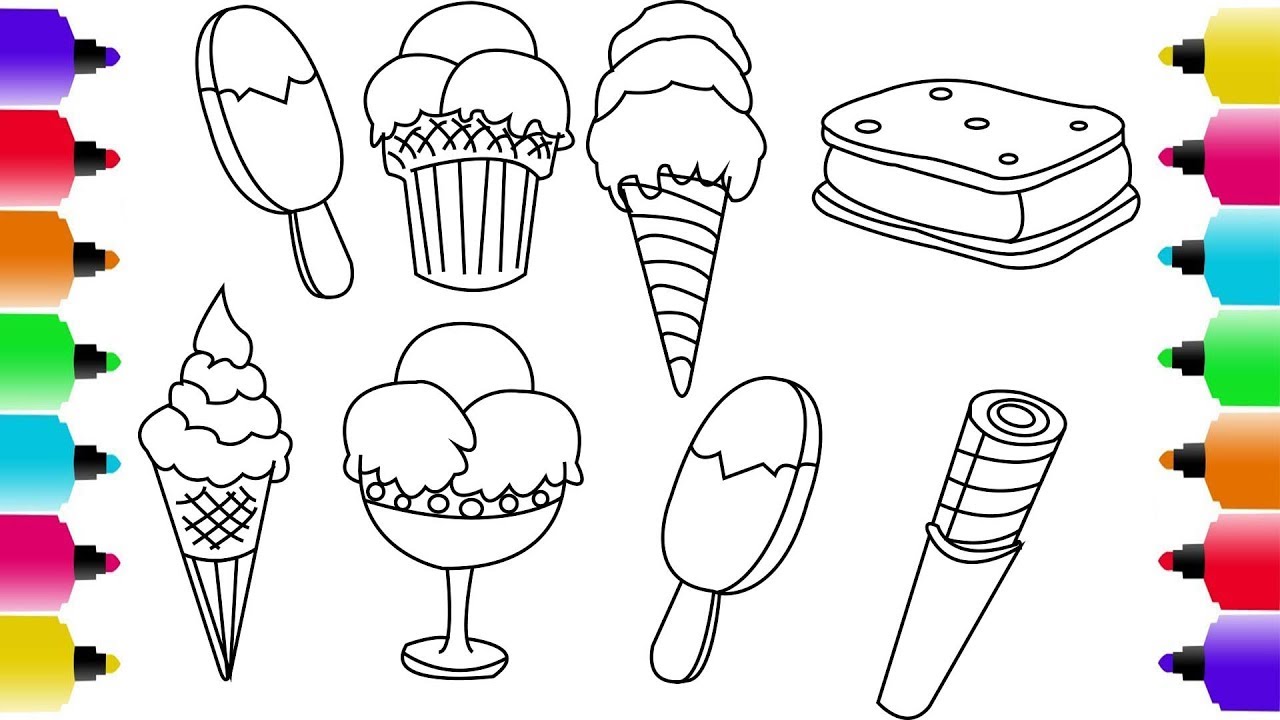 How to draw ice cream for coloring page ice cream play doh toy drawing tutorial step by step