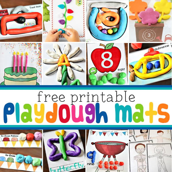 Free printable playdough mats and play doh recipes for kids