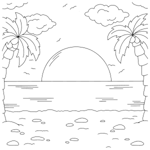 Beach coloring pages