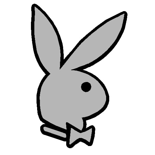 Playboy logo decal chrome silver