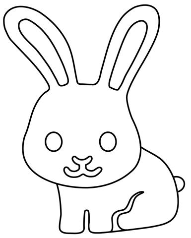 Rabbit emoji coloring page free printable coloring pages