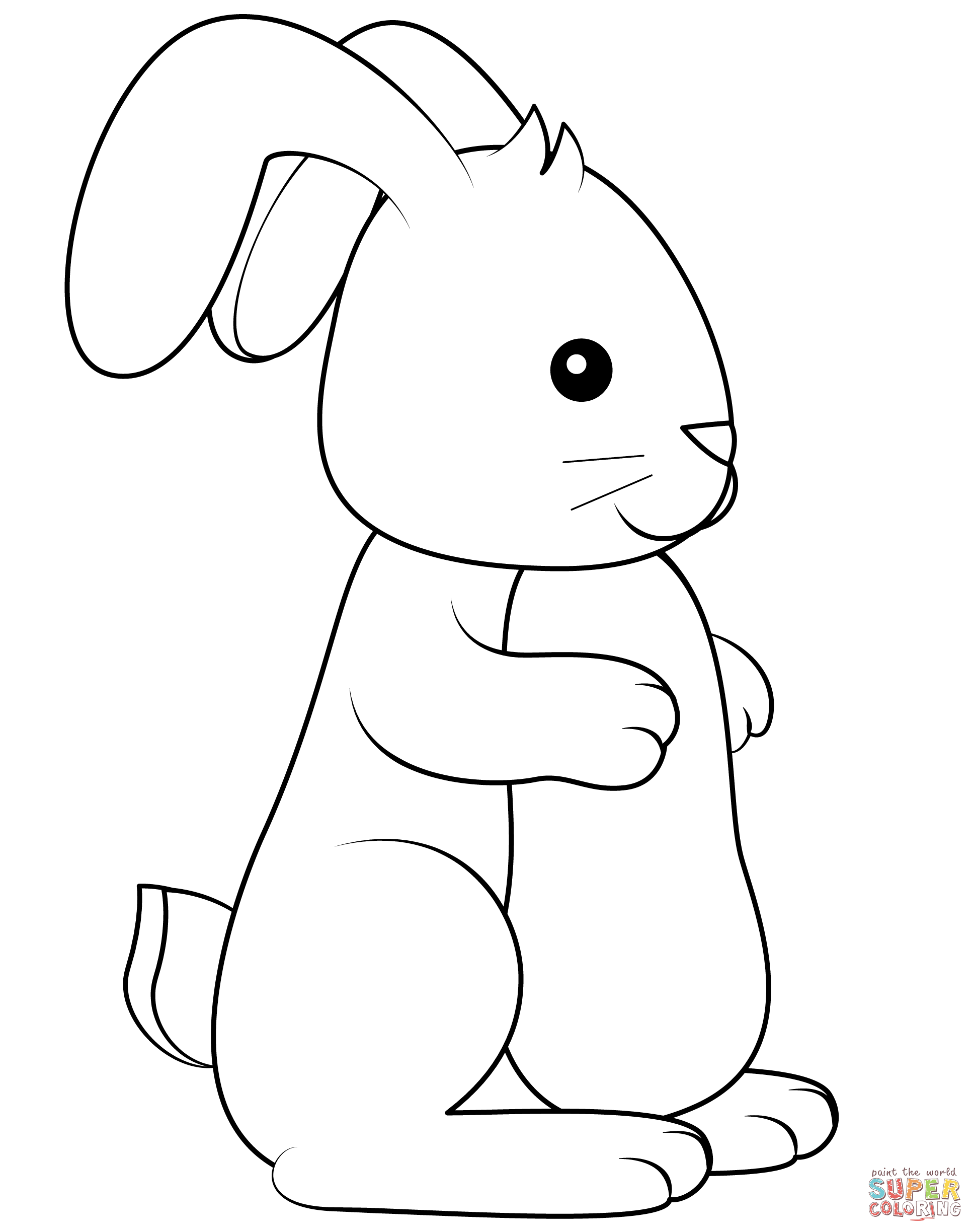 Bunny coloring page free printable coloring pages