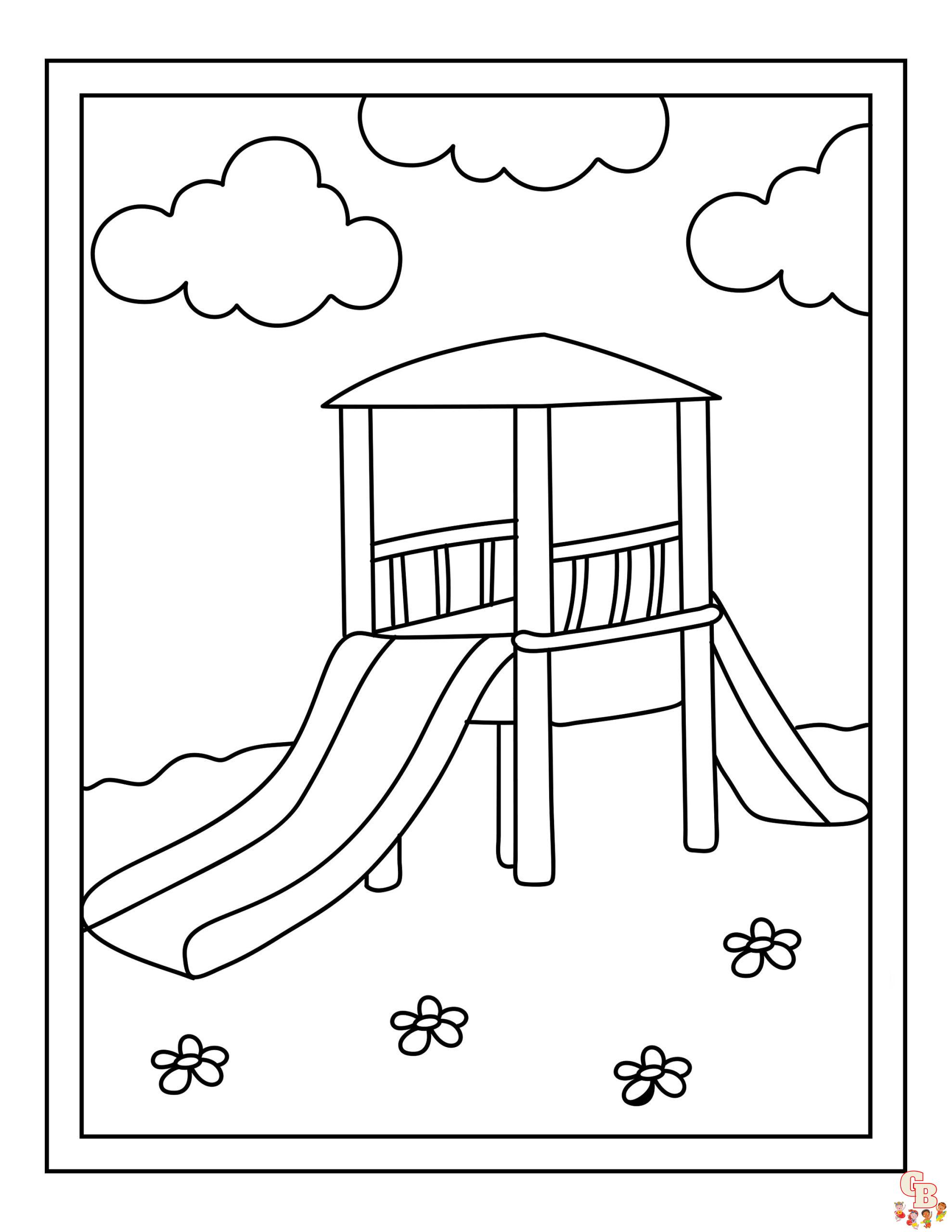 Enjoy fun playtime with playground coloring pages