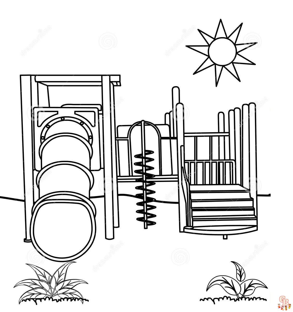 Enjoy fun playtime with playground coloring pages