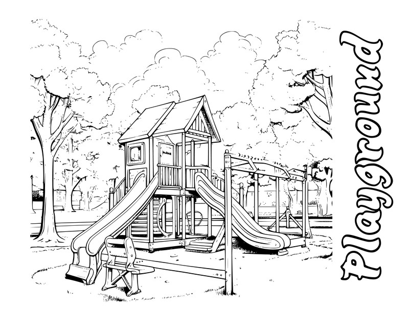 Lets color and play engaging playground coloring pages to spark kids imagination png images eps free download