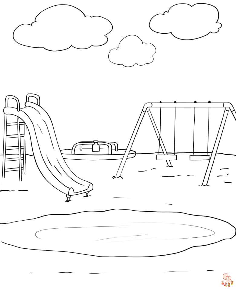 Enjoy fun playtime with playground coloring pages