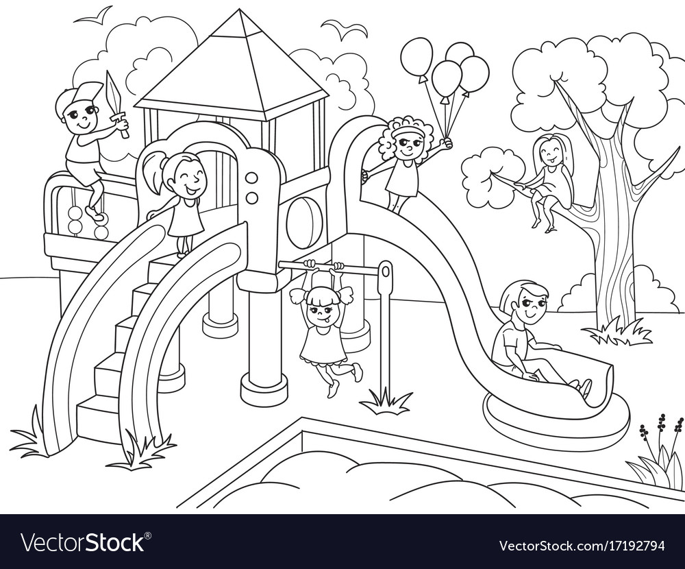 Children playground coloring royalty free vector image