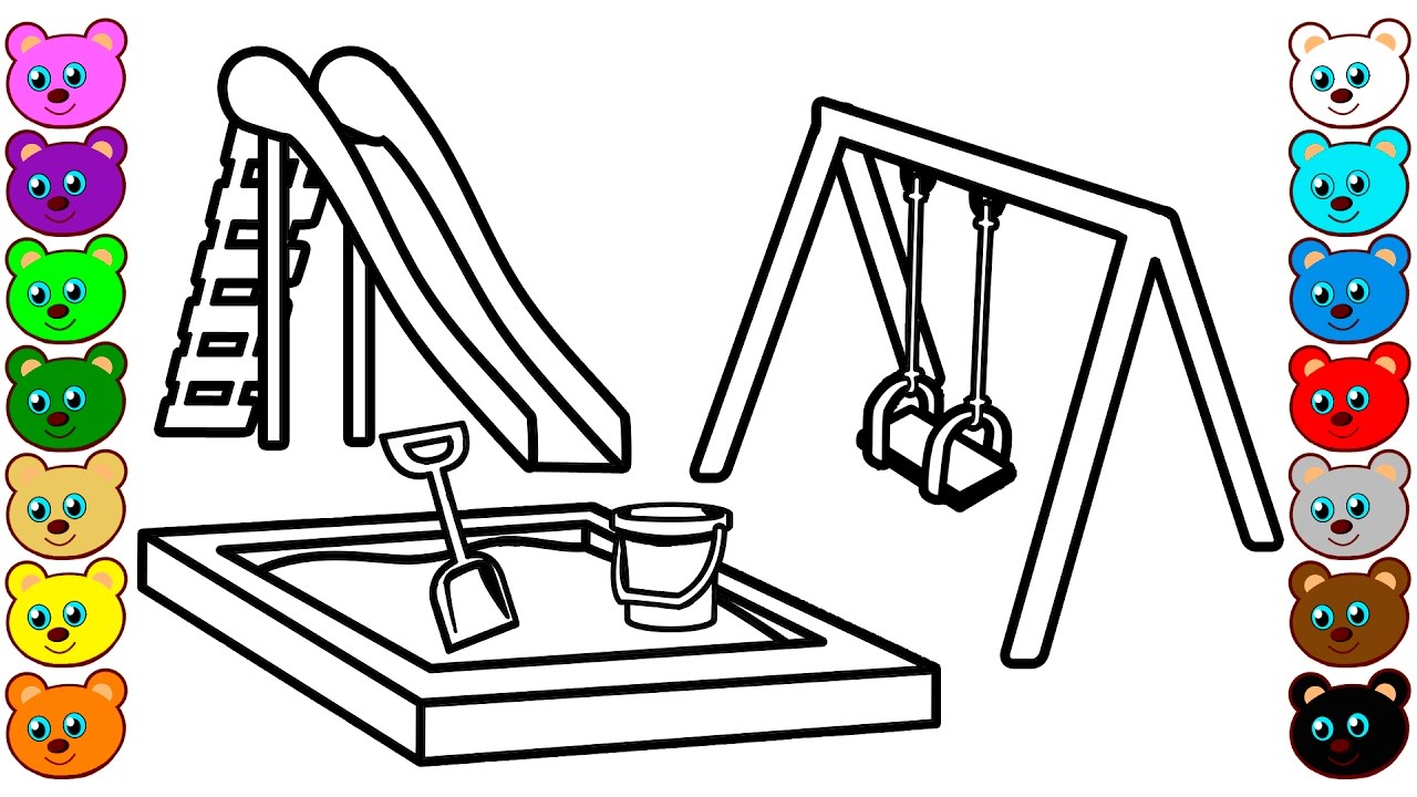 Playground coloring pages for kids