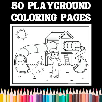 Fun playground kids coloring pages by teachers helper tpt