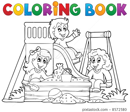 Coloring book playground theme