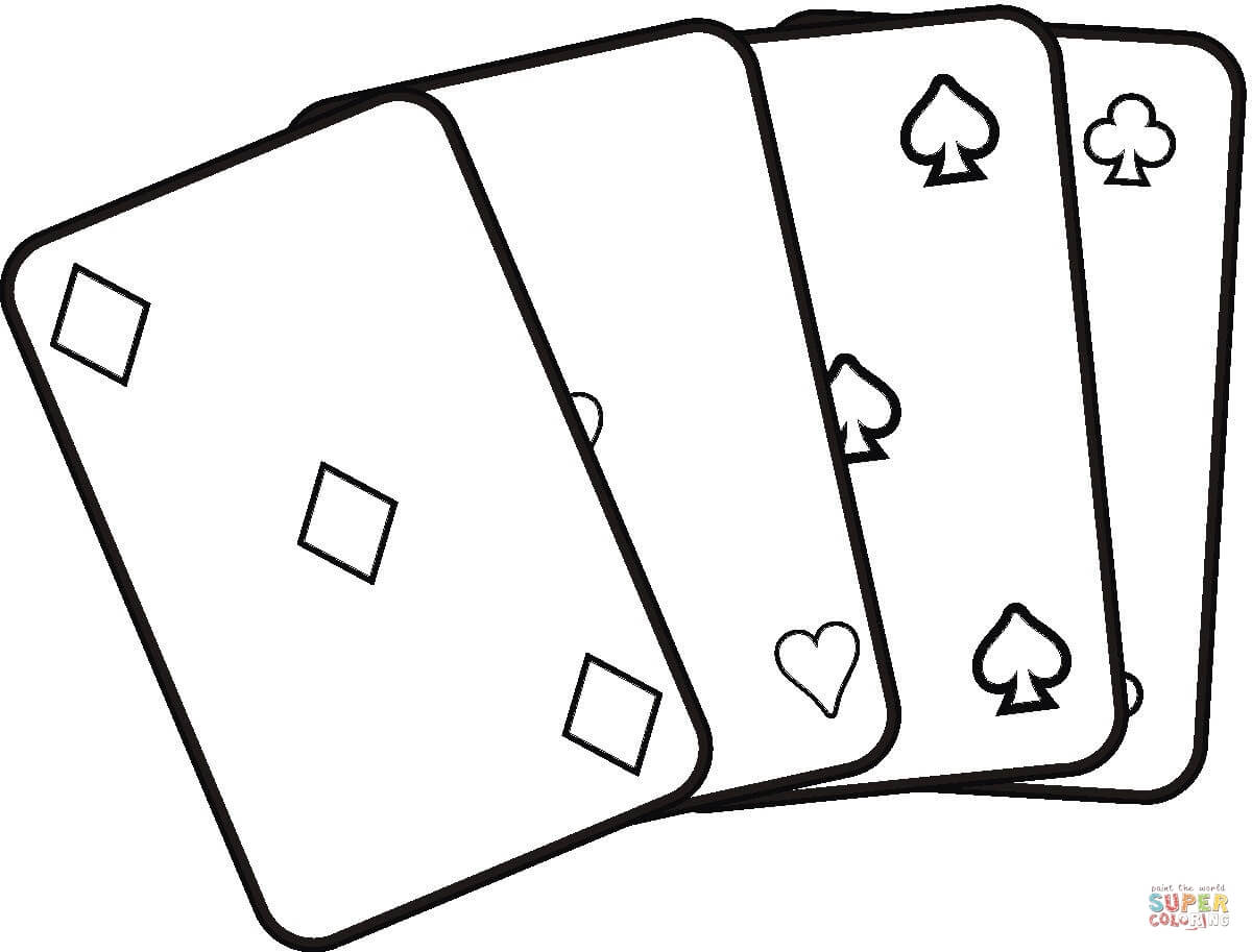 Playing cards coloring page free printable coloring pages