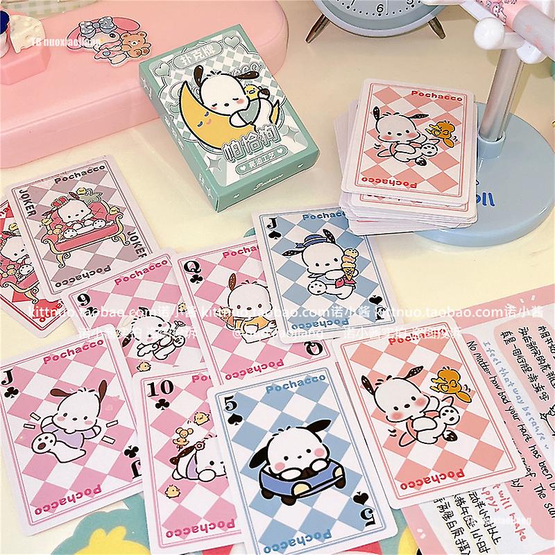 Kawaii sanrio my melody kuromi cinnamoroll color pages boxed cute casual entertainment game playing cards board game cards