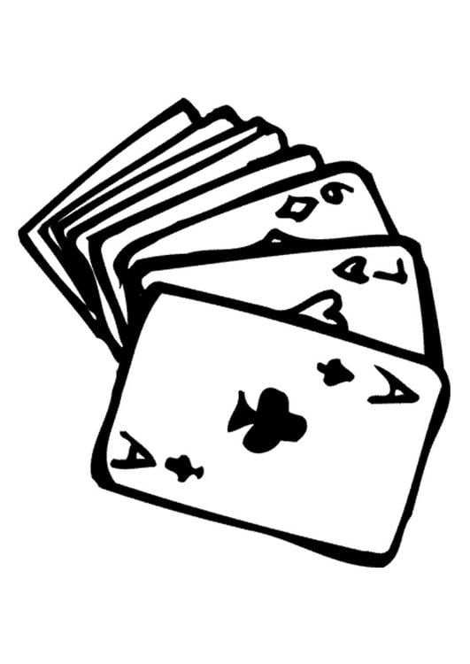 Coloring page playing cards