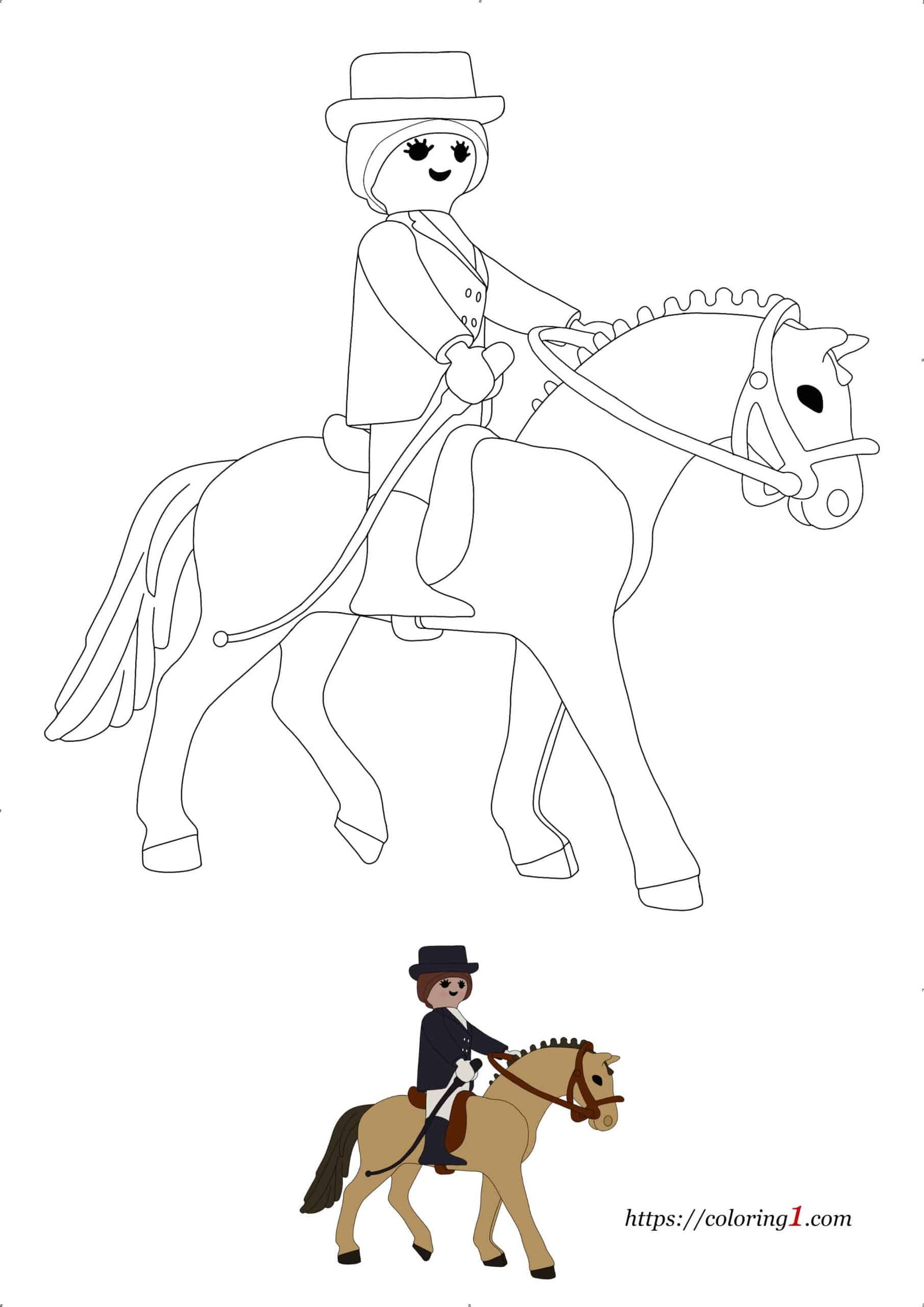 Playmobil horse coloring pages