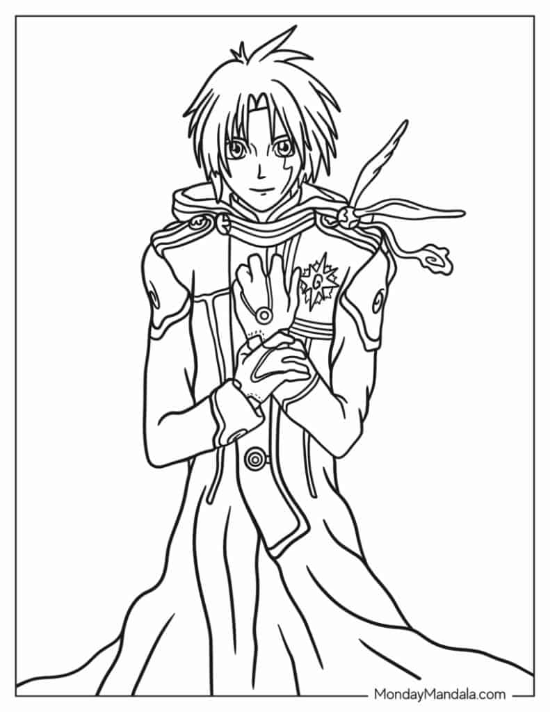 Anime coloring pages free pdf printables