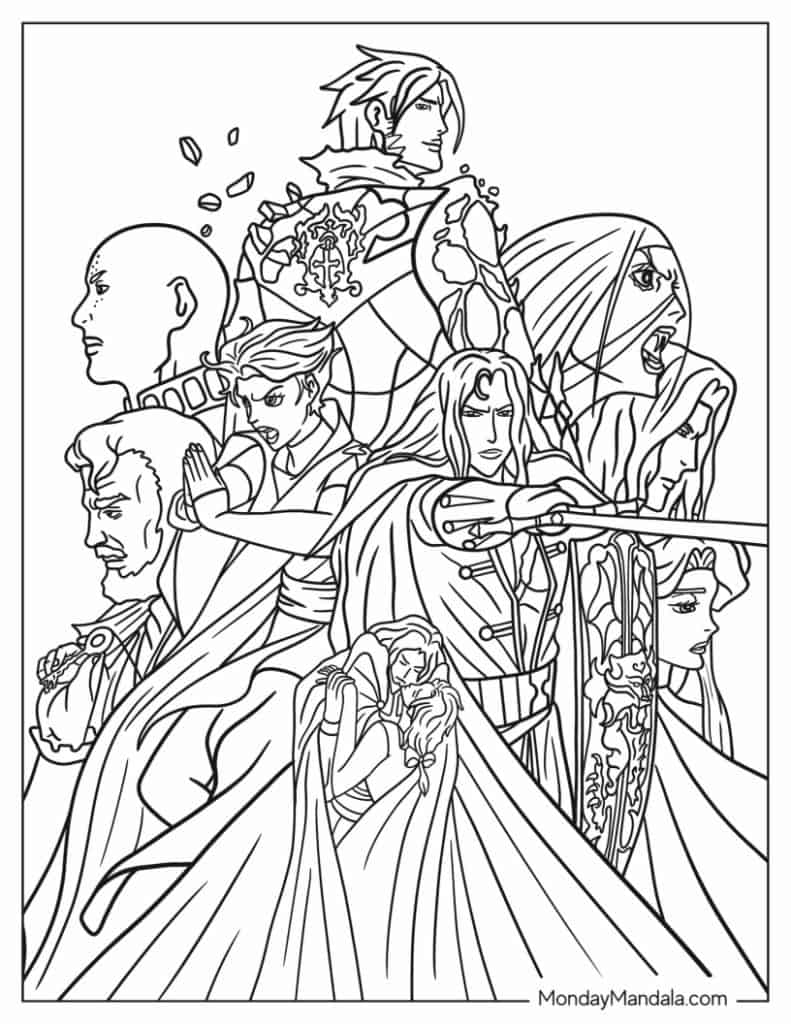 Anime coloring pages free pdf printables